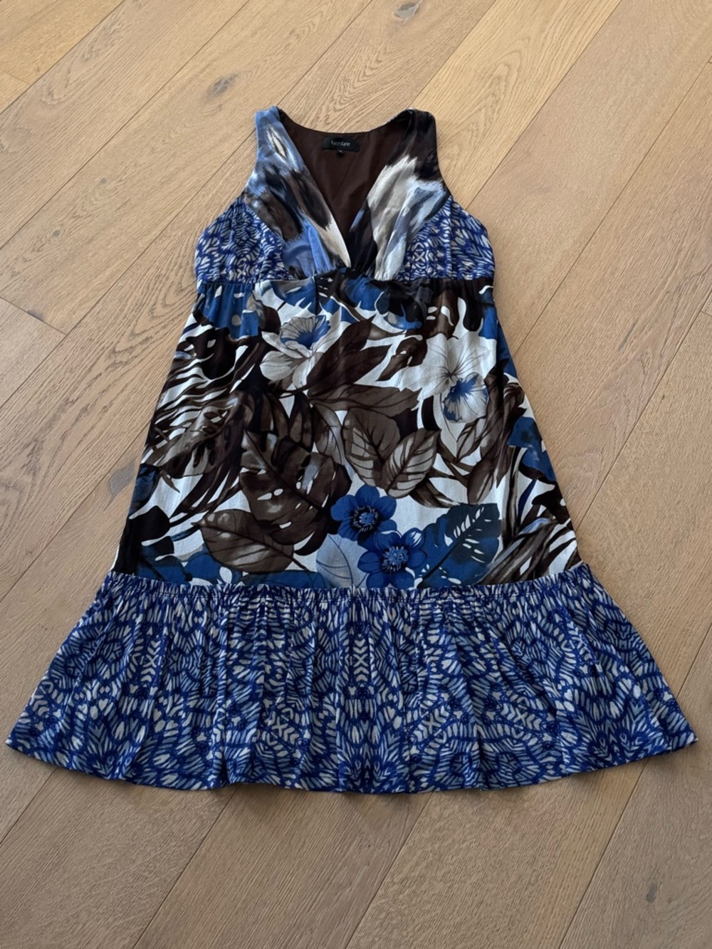 Karen Kane Babydoll Y2K Dress Whimsigoth Fairy Mixed Prints Tiered Ruffle XL